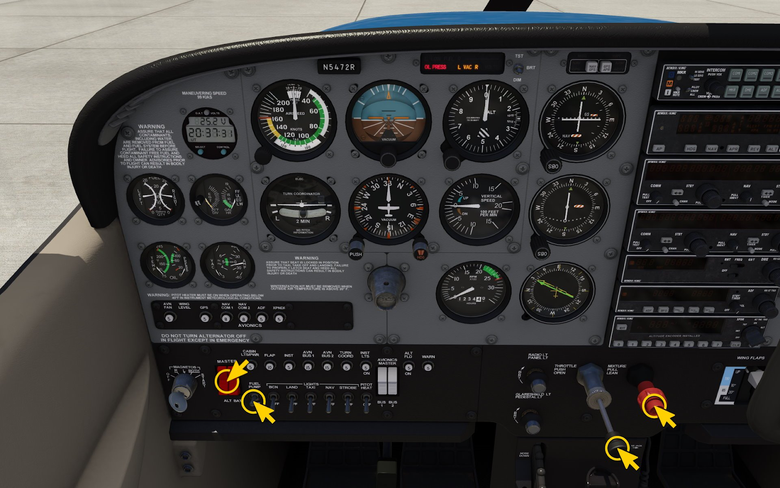 How to Start a Fuel Injected Cessna 172 the Right Way